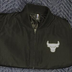 Chicago Bulls NBA Starter Black Label Satin Bomber Jacket